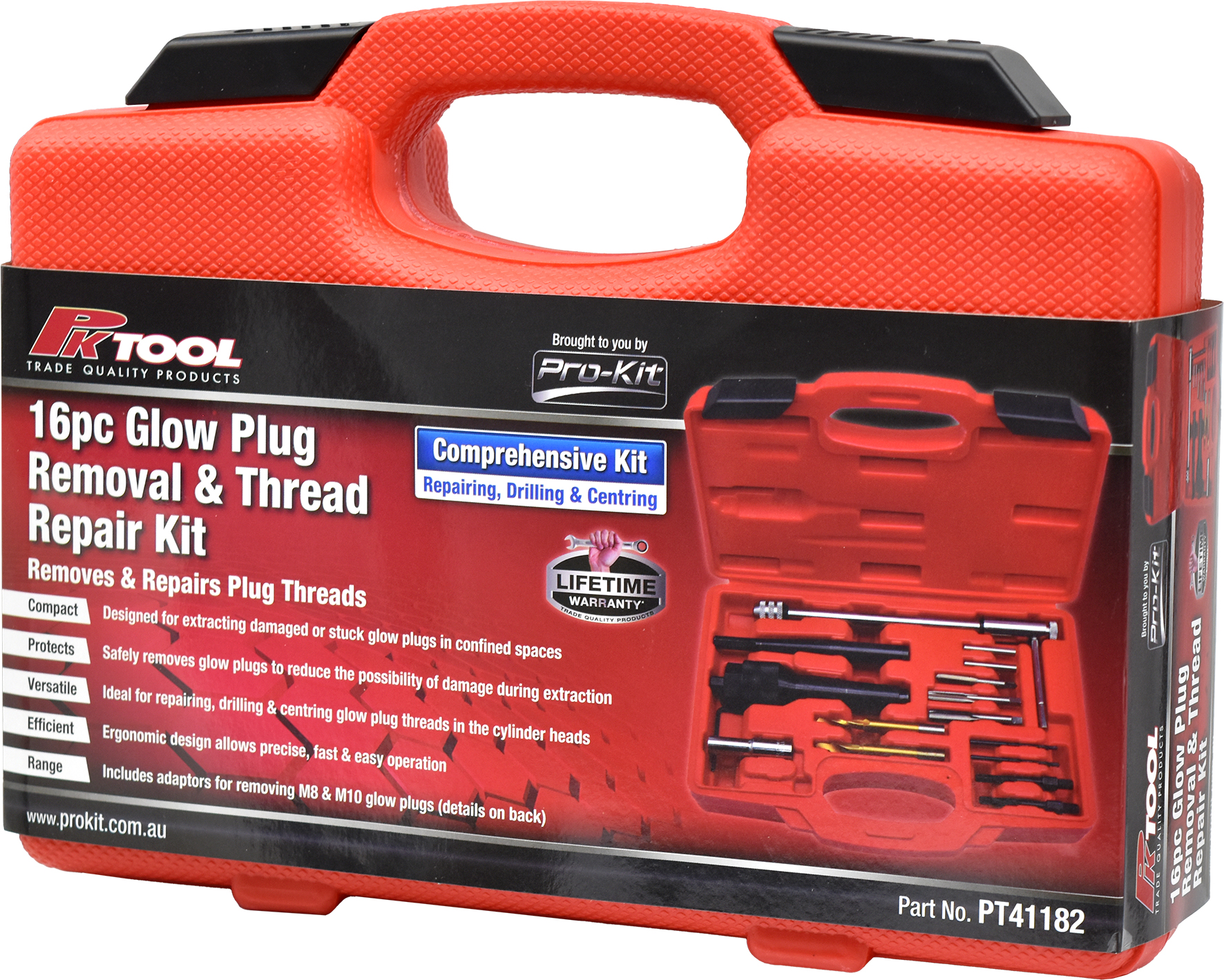 16pc Glow Plug Removal & Thread Repair Kit