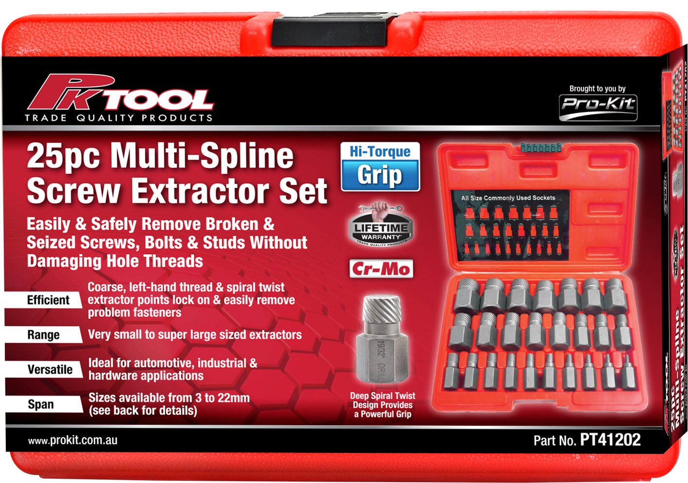 25pc Multi-Spline Screw Extractor Set