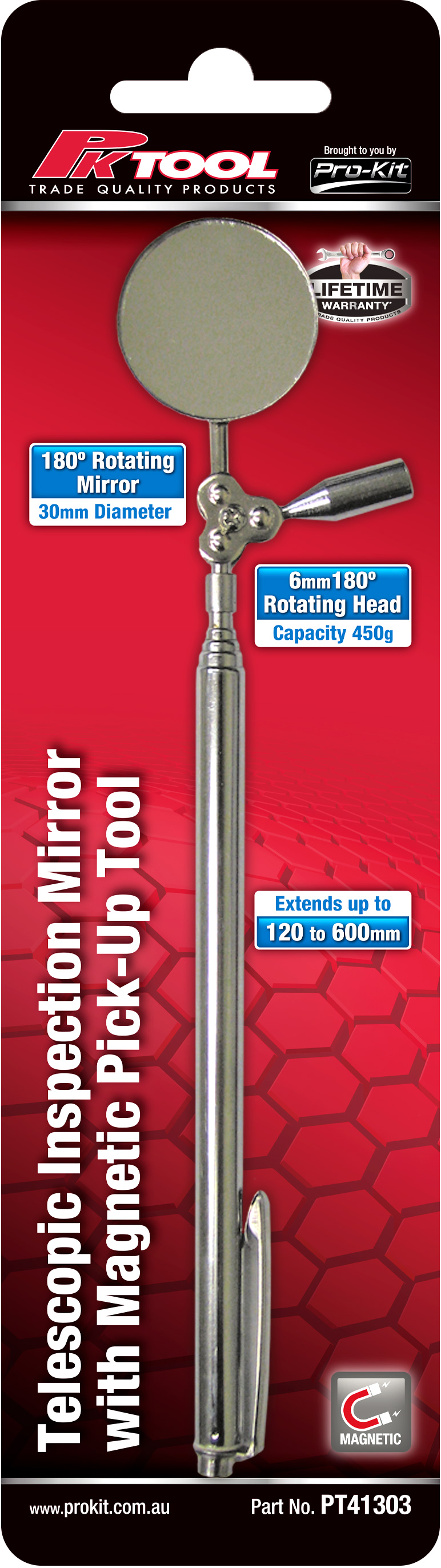 Telescopic Inspection Mirror with Magnetic Pick-up Tool