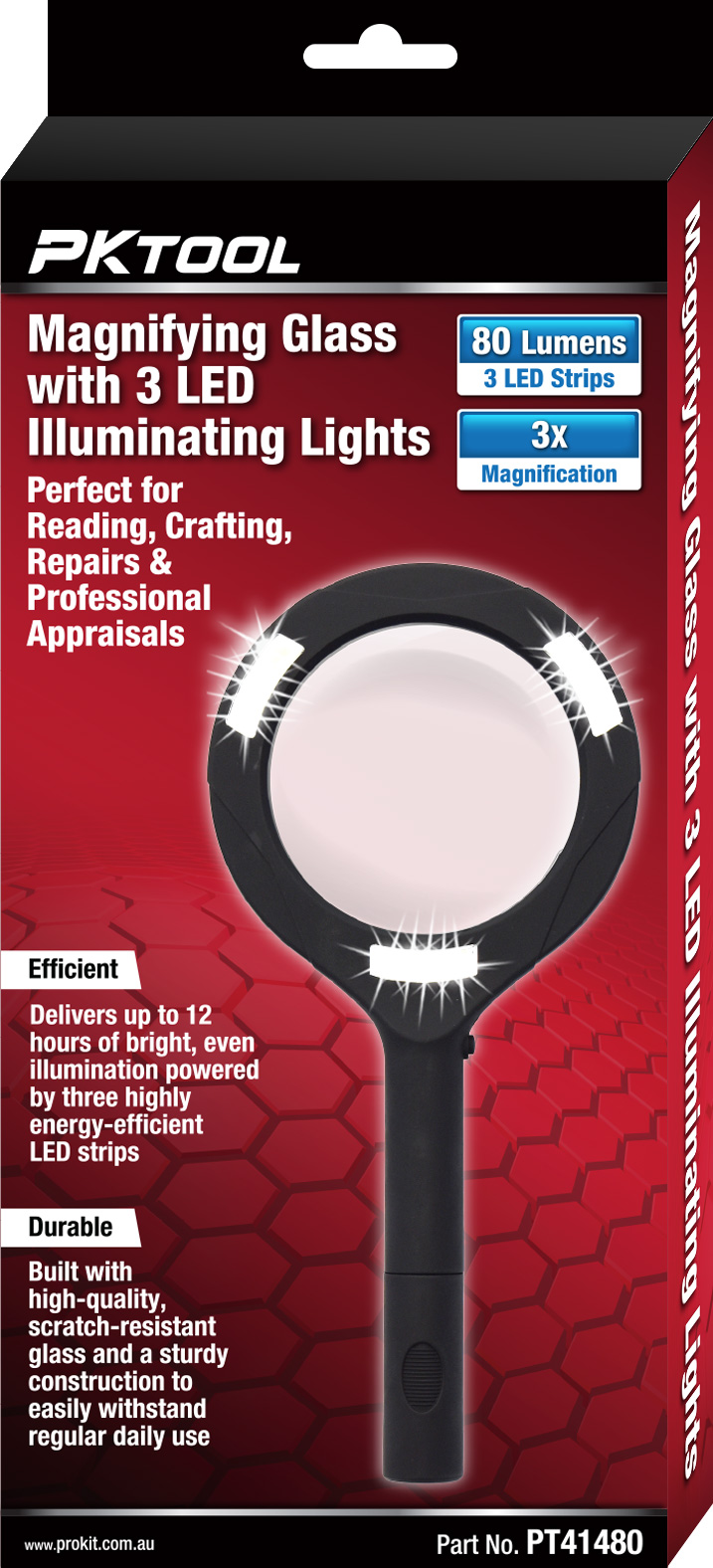 Magnifying Glass with 3 LED Illuminating Lights