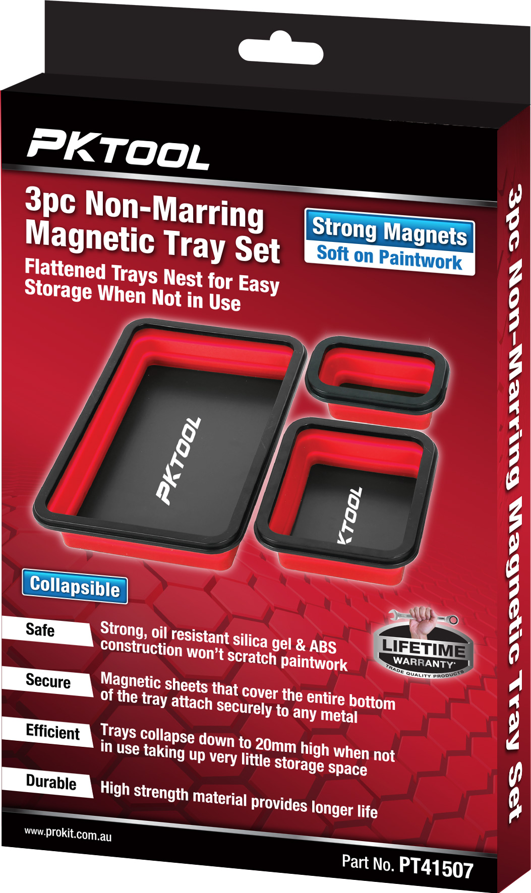 3pc Collapsible Non-Marring Magnetic Tray Set