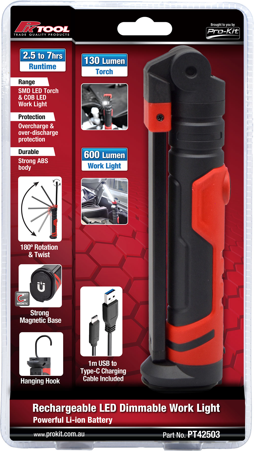 Rechargeable LED Dimmable Work Light