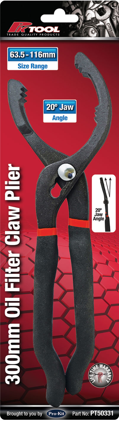 290mm(11″) OIL FILTER PLIER with 20DEG ANGLE LIFT