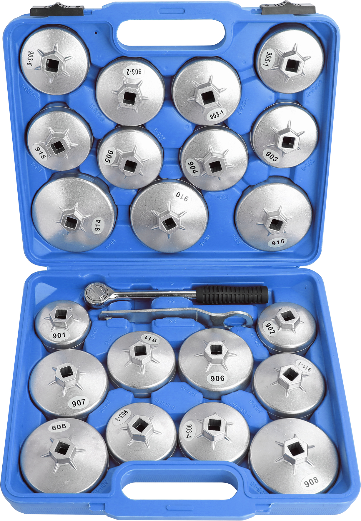 23pc 1/2˝ DR ALUMINIUM CUP STYLE OIL FILTER REMOVAL KIT
