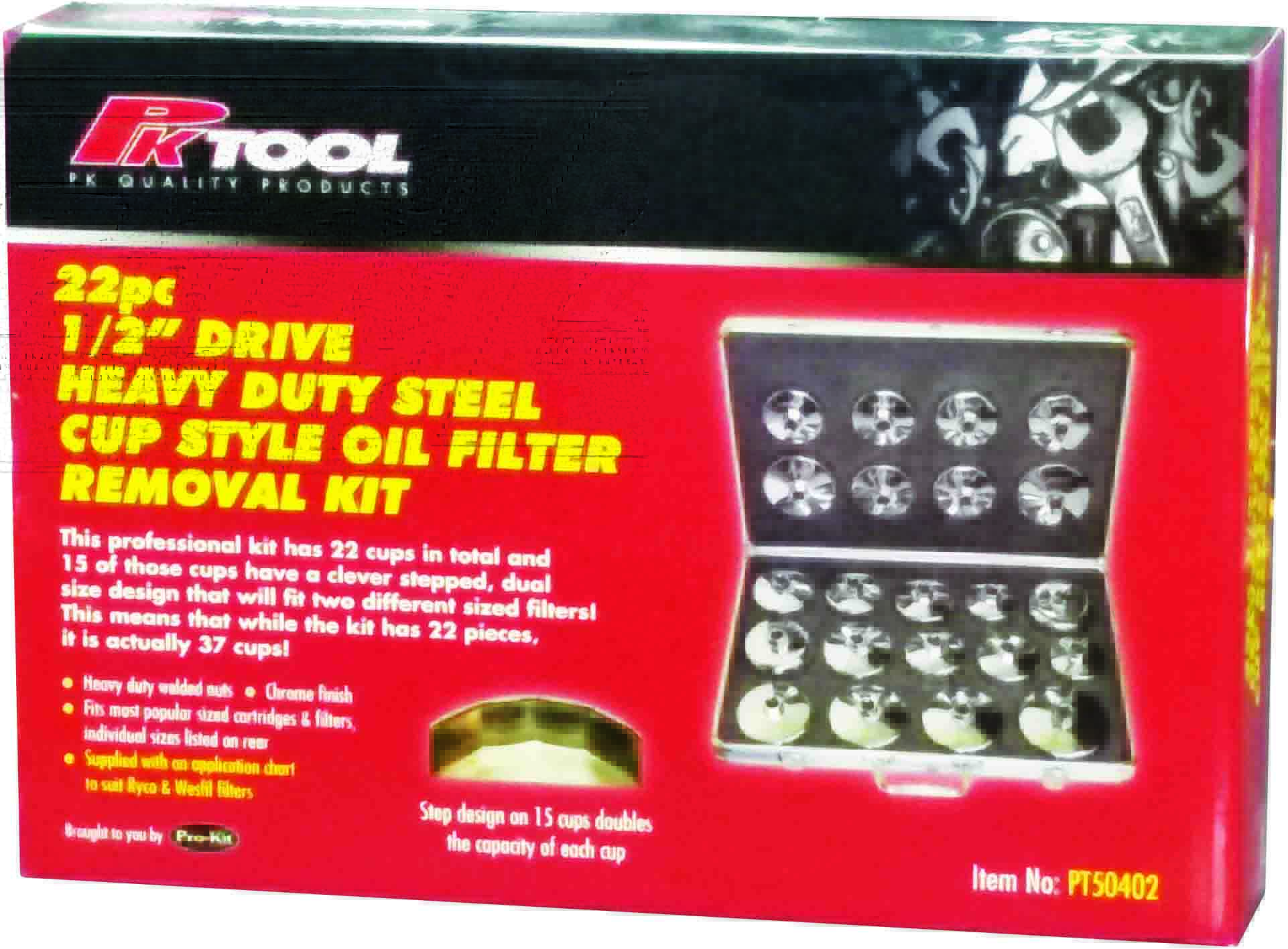 22pc OIL FILTER REMOVAL CUP KIT