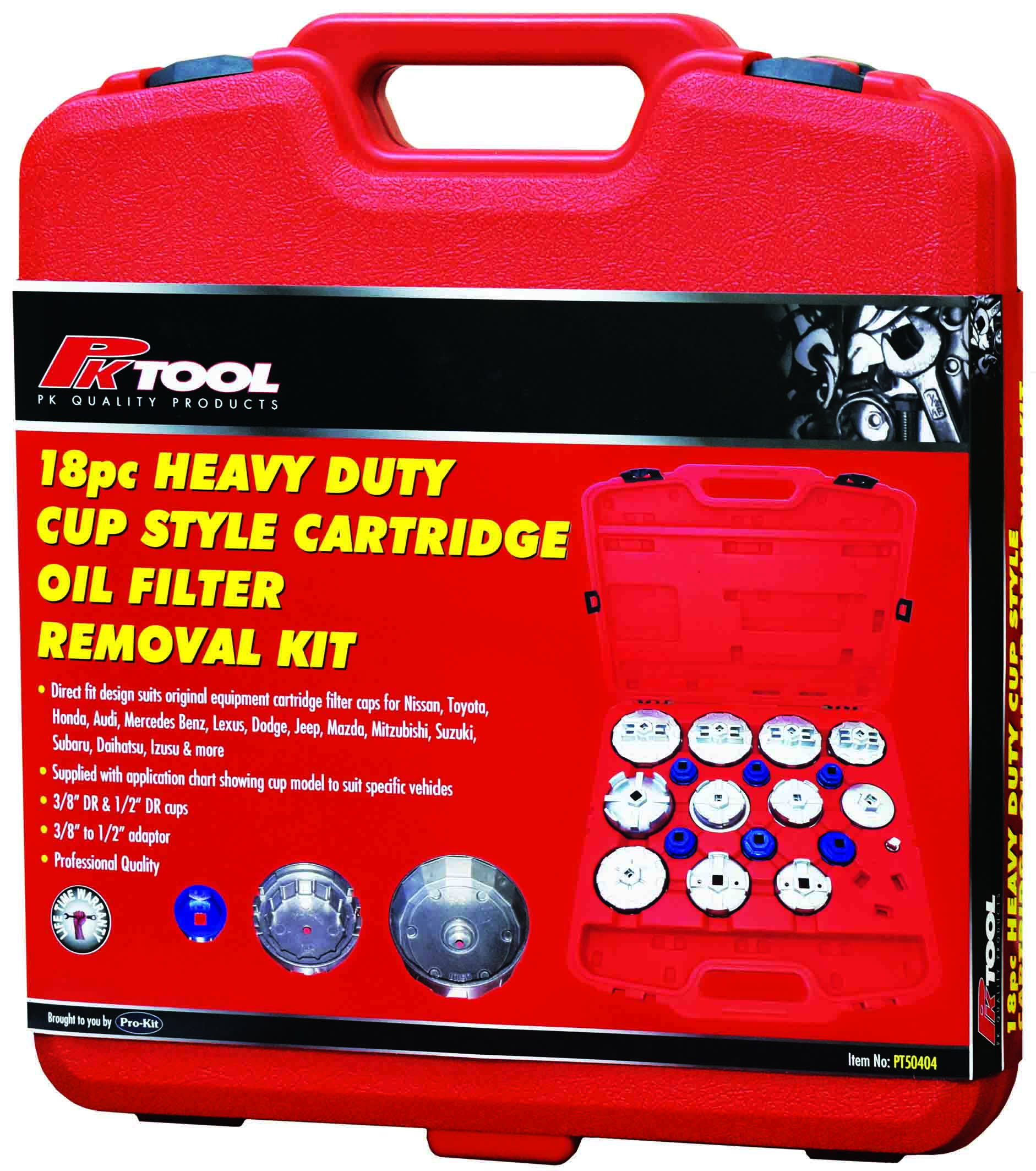 HEAVY DUTY 18pc 1/2″ & 3/8″ OIL FILTER CARTRIDGE NUT REMOVAL KIT