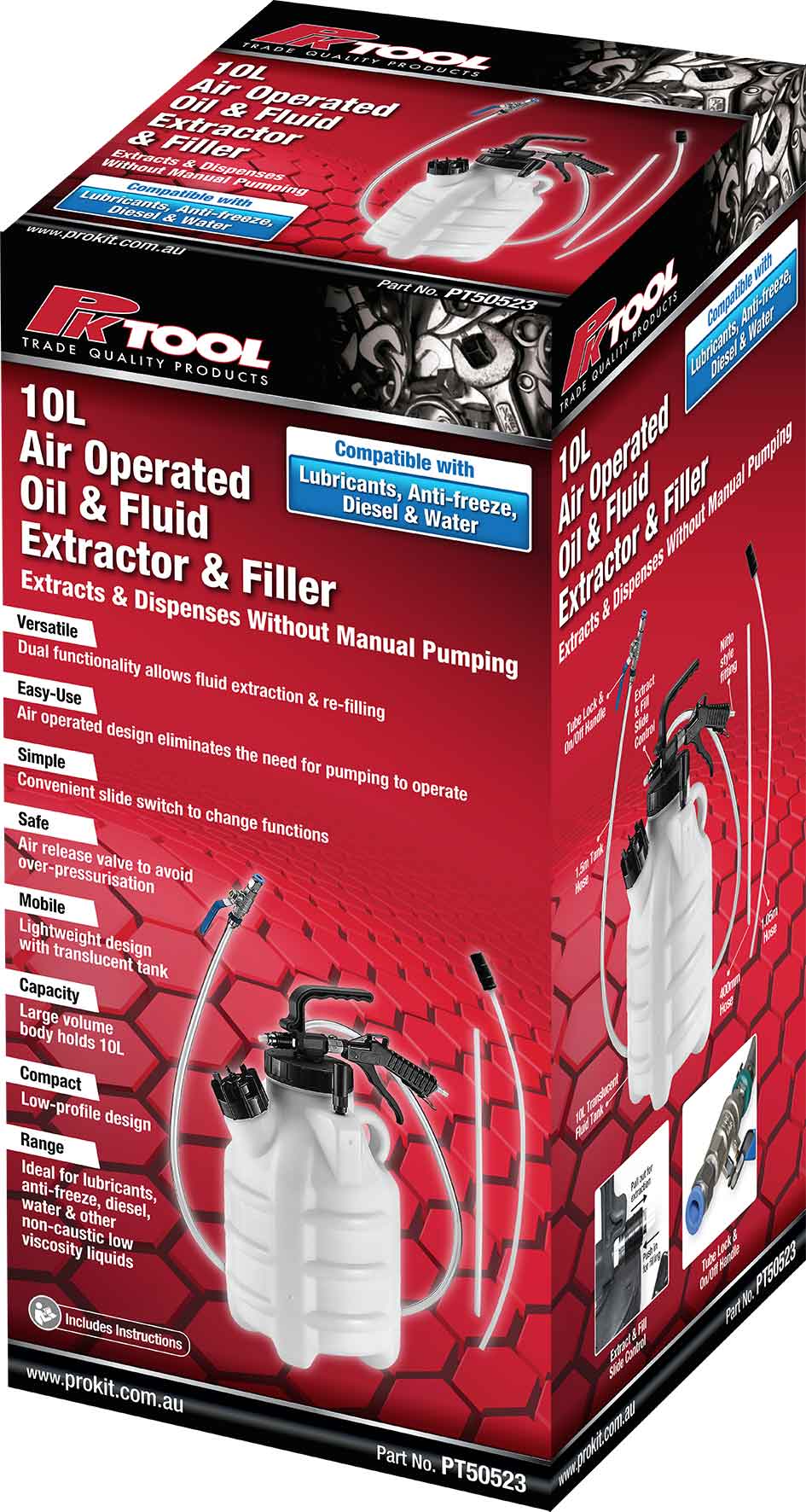 10L Air Operated Oil & Fluid Extractor & Filler
