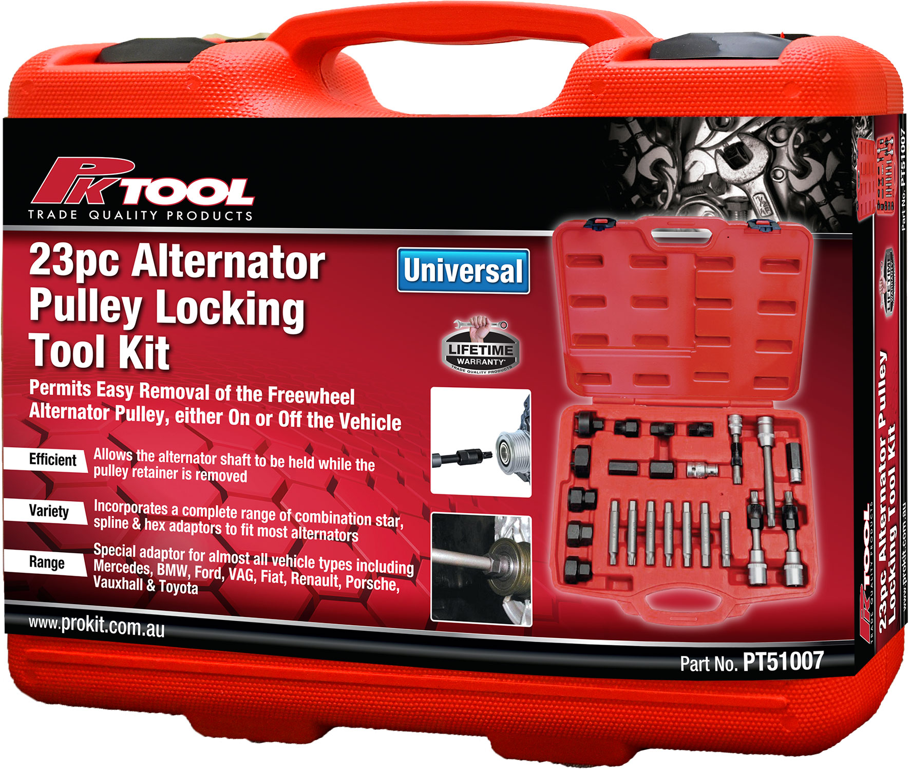 23pc 1/2” Dr Alternator Pulley Remover Kit