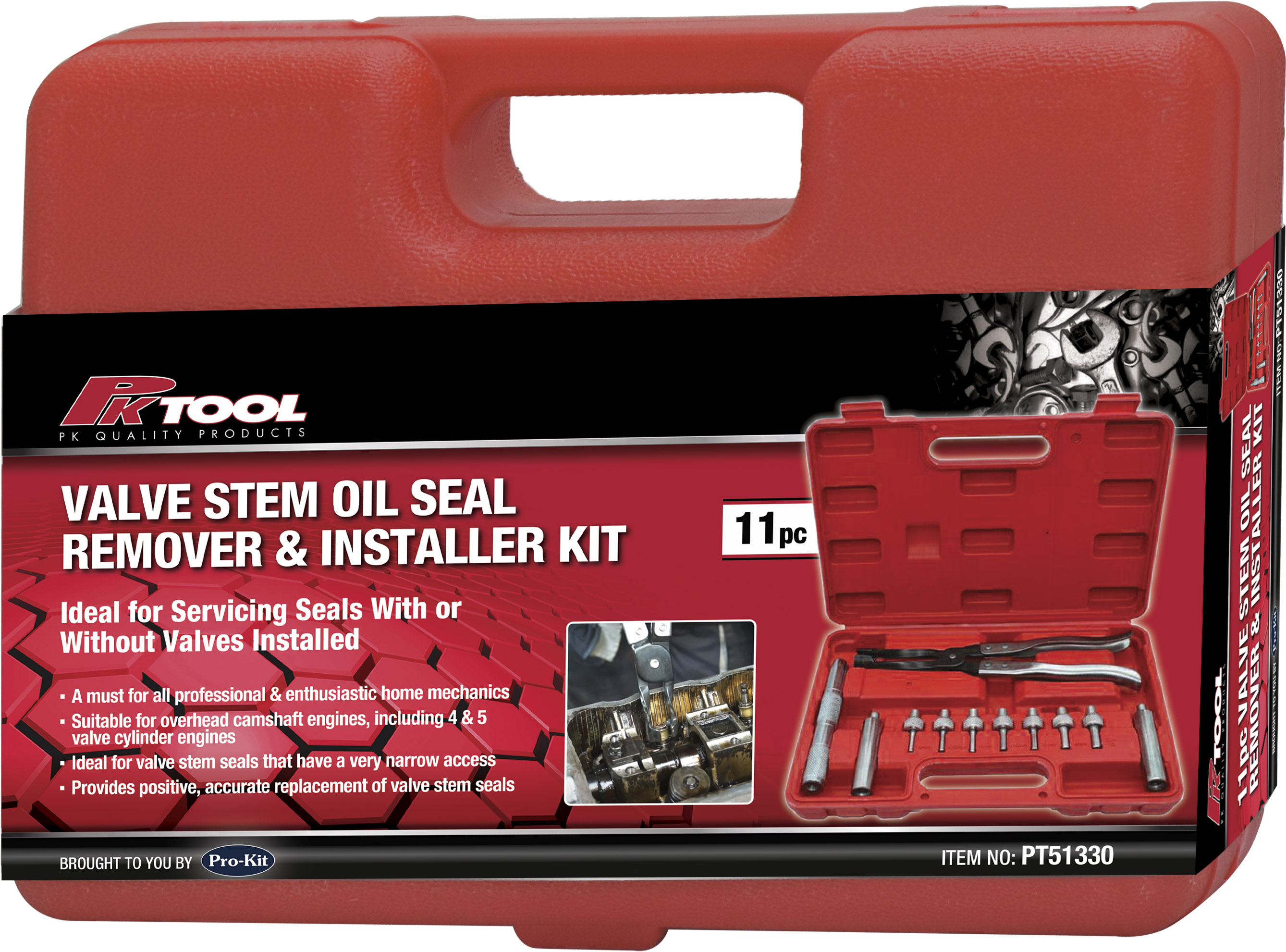 11pc VALVE STEM OIL SEAL REMOVER & INSTALLER KIT