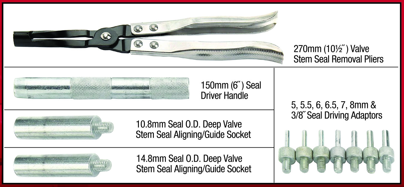 11pc VALVE STEM OIL SEAL REMOVER & INSTALLER KIT