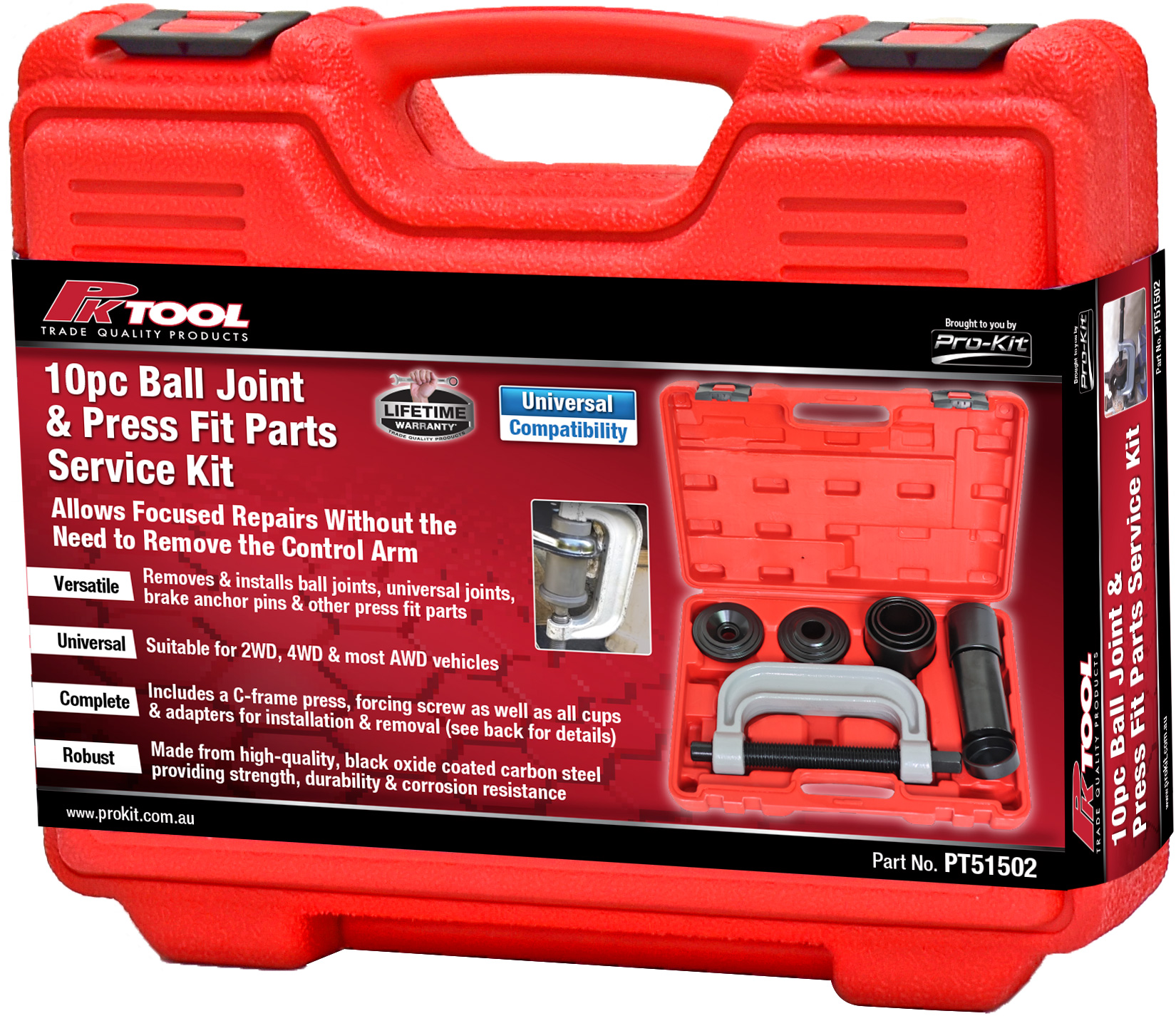 10pc Ball Joint Service Kit For 2WD & 4WD Vehicles