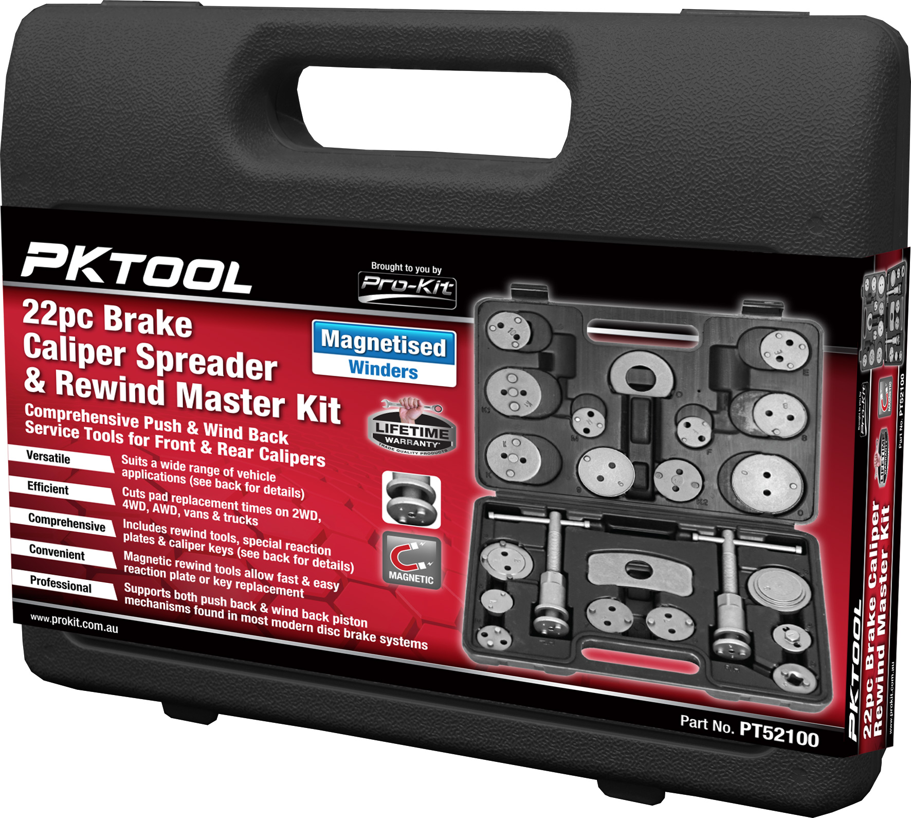 22pc Brake Caliper Spreader & Rewind Master Kit
