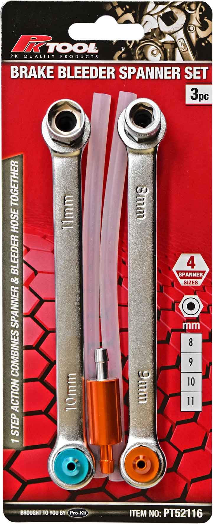 2pc 8, 9, 10 & 11mm  6pt BRAKE BLEEDER SPANNER SET