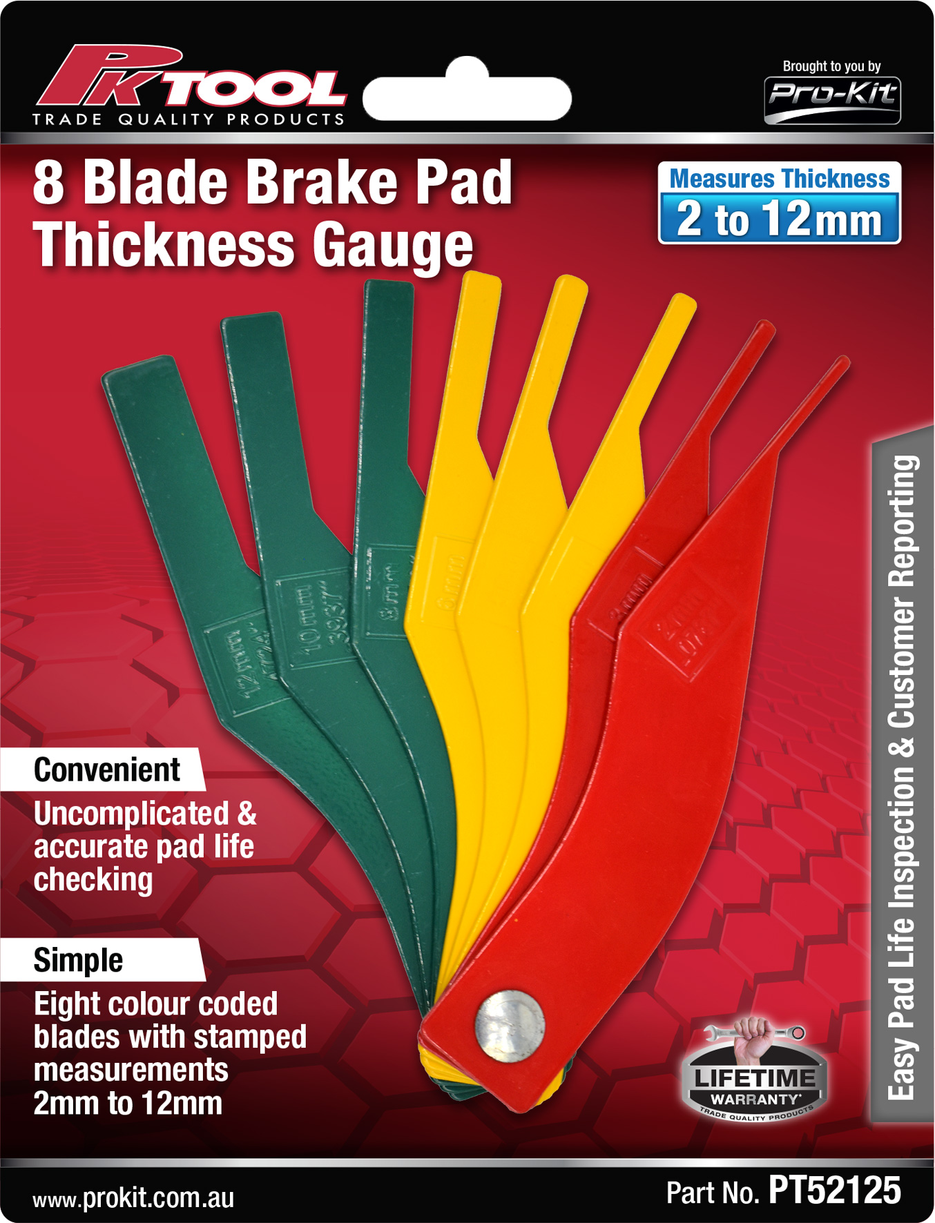 8 Blade Brake Pad Thickness Gauge