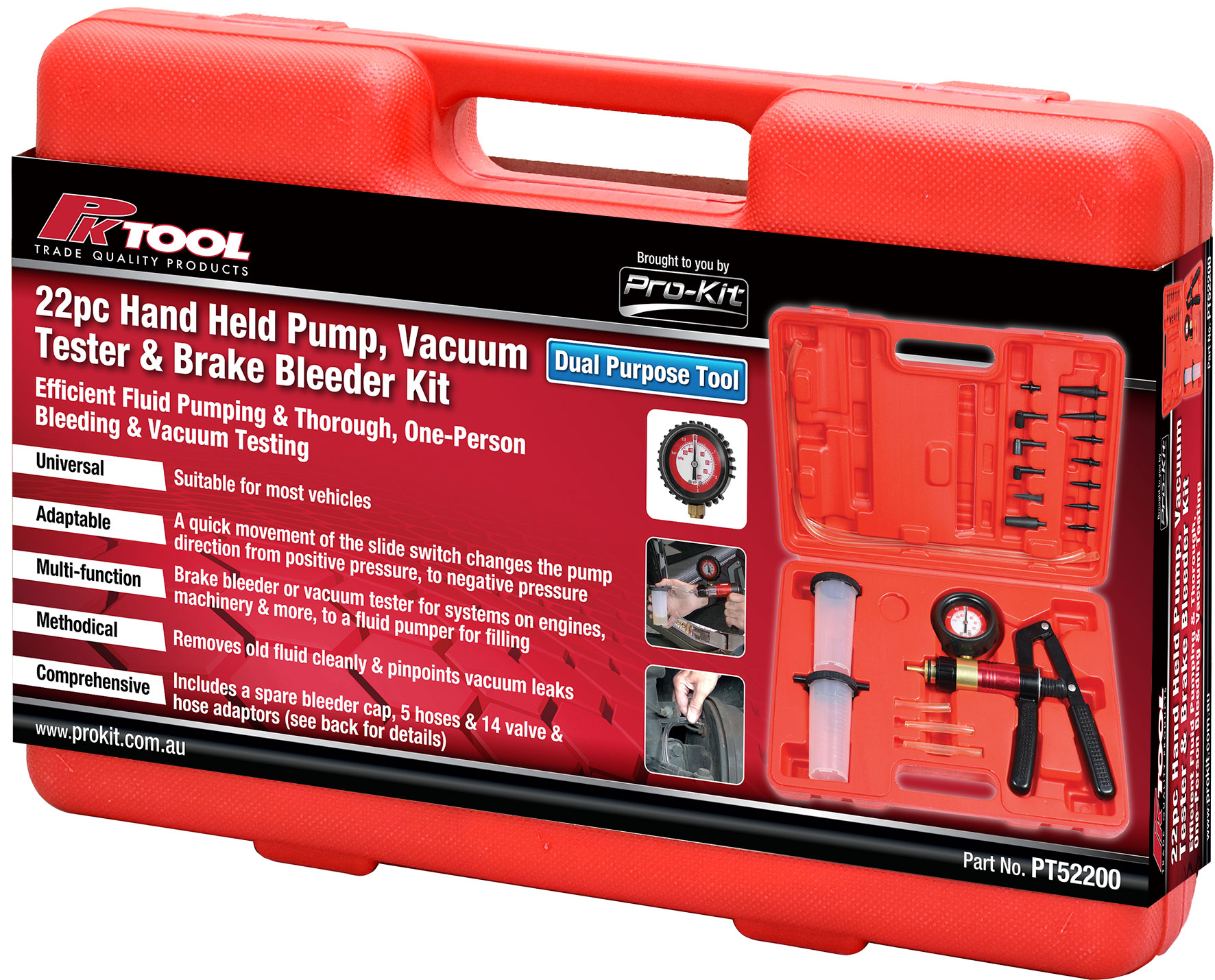 22pc Dual Mode, Vacuum Bleeder & Positive Pressure Hand Pump
