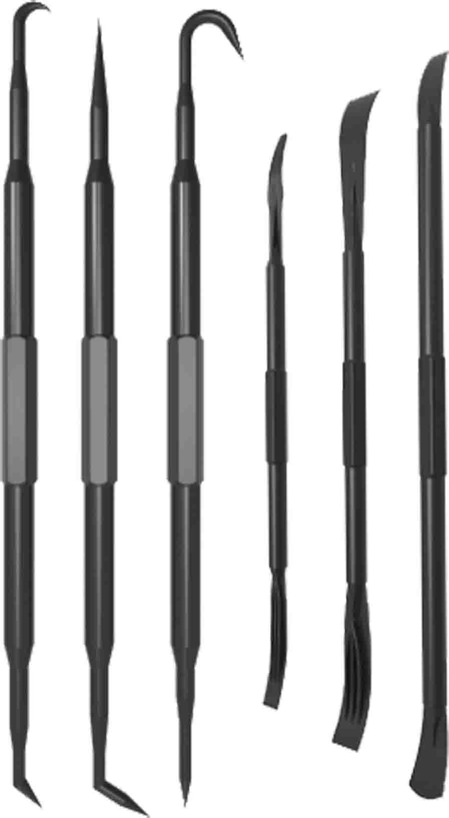 6pc Non-Marring Pick, Hook & Mini Pry Bar Set