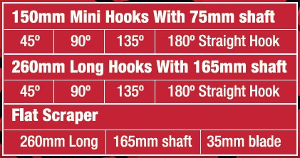 9pc Scraper, Pick & Hook Set
