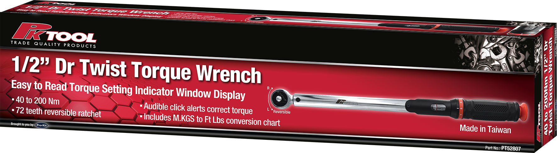 1/2″ Dr Twist Torque Wrench with Window Strip Indicator