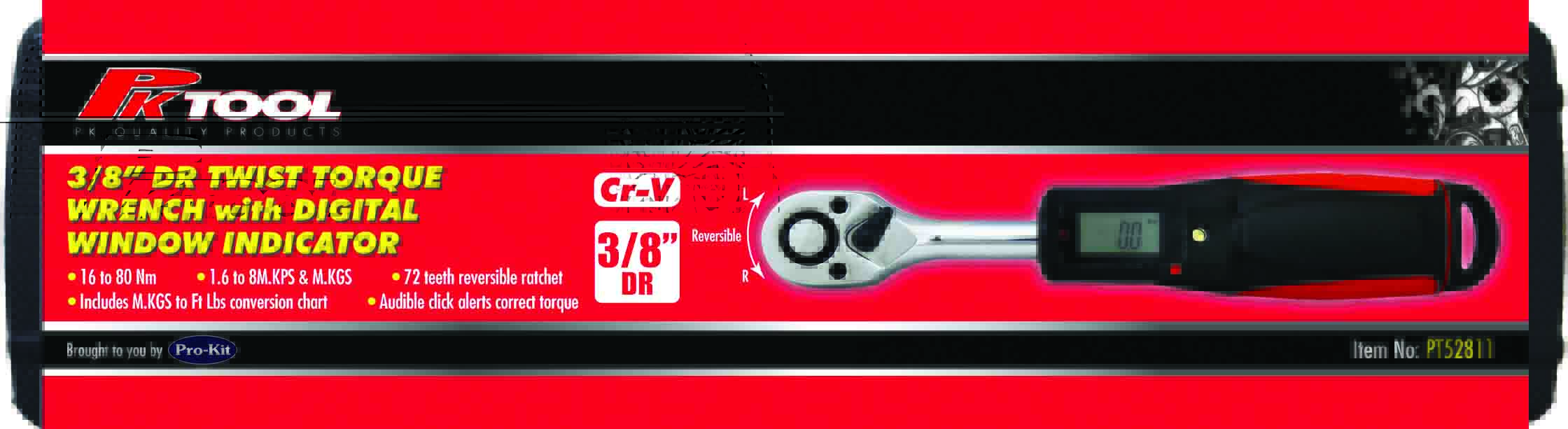 3/8″ DR  Cr-V DIGITAL TORQUE WRENCH with WINDOW INDICATOR