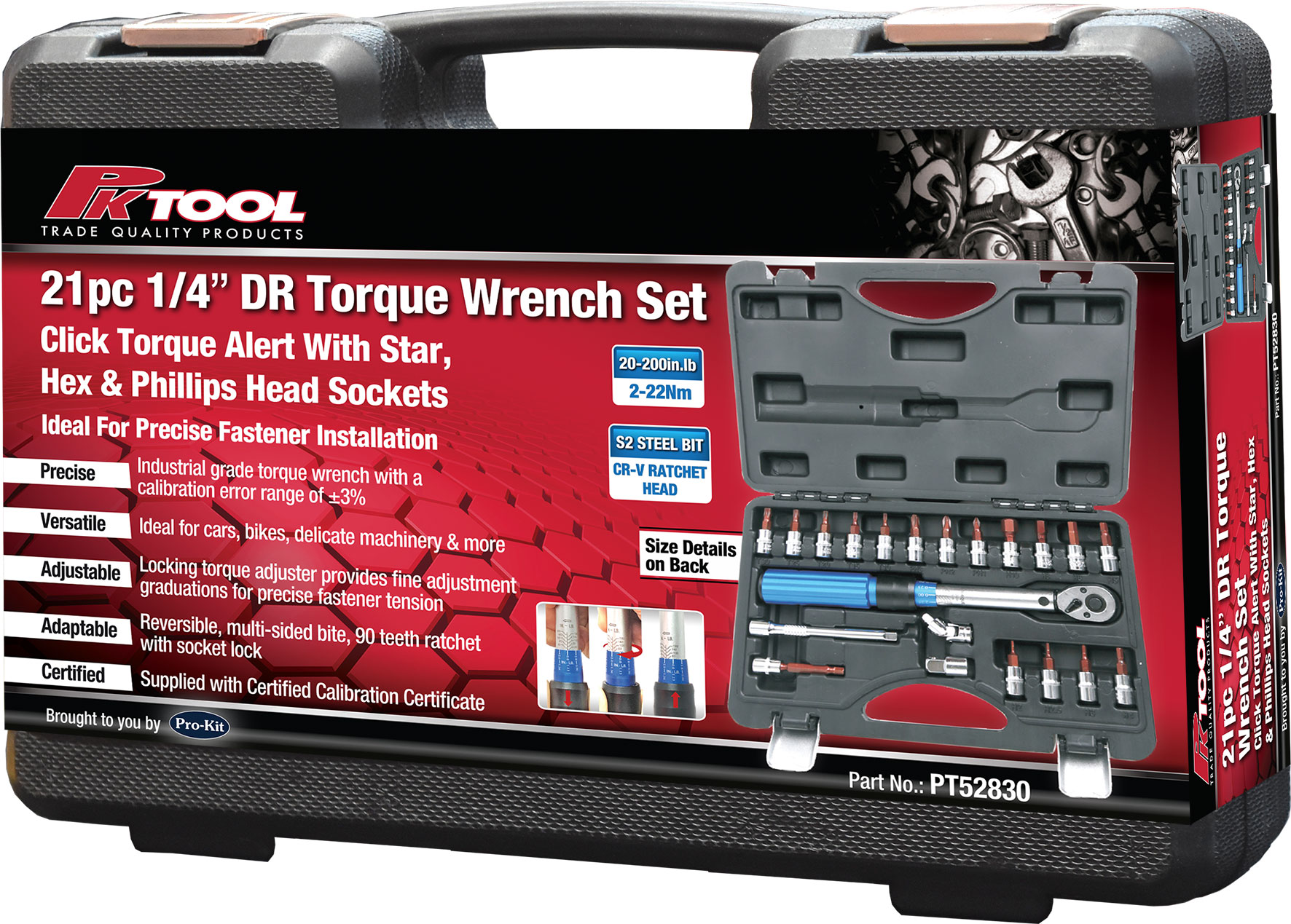 21pc 1/4” Dr Torque Wrench Set
