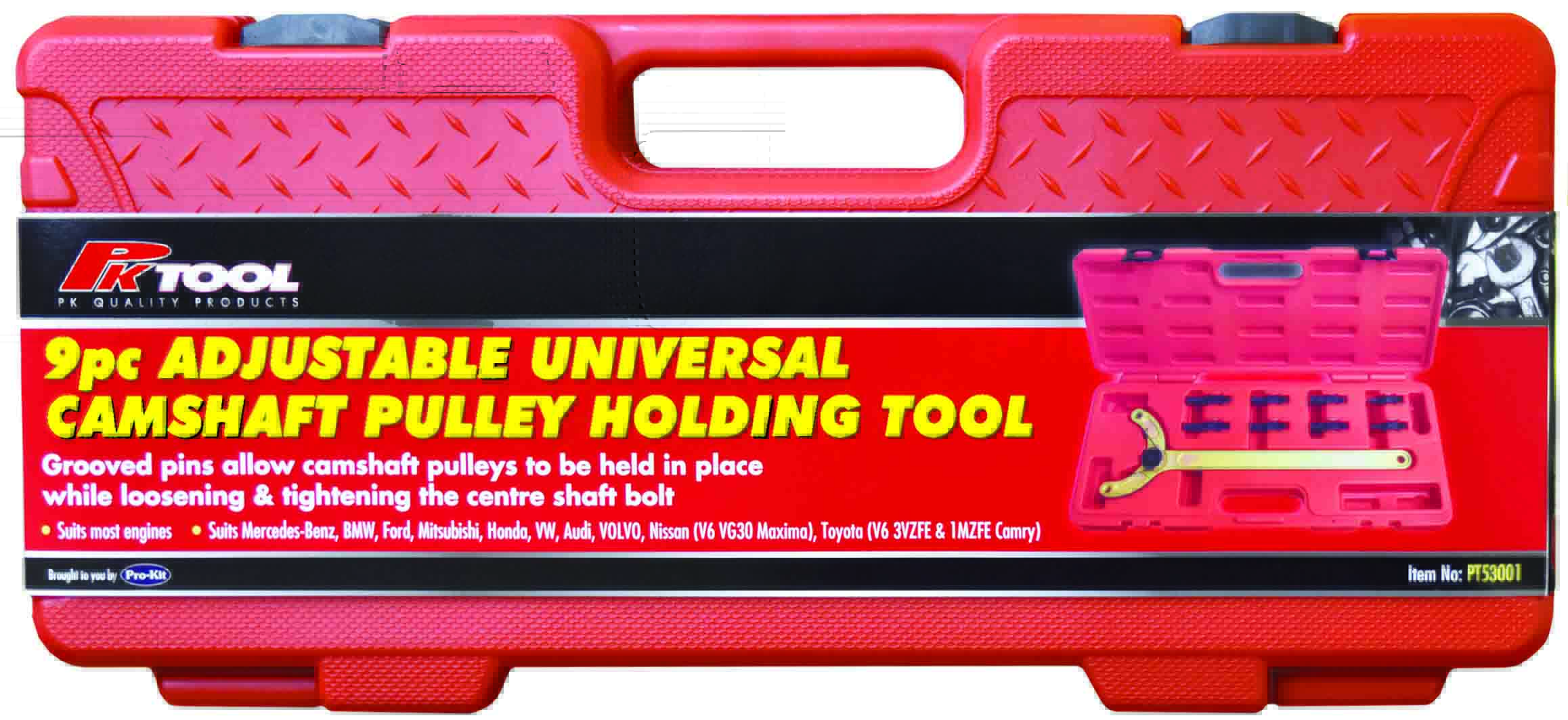 9pc ADJUSTABLE UNIVERSAL CAMSHAFT PULLEY HOLDING TOOL