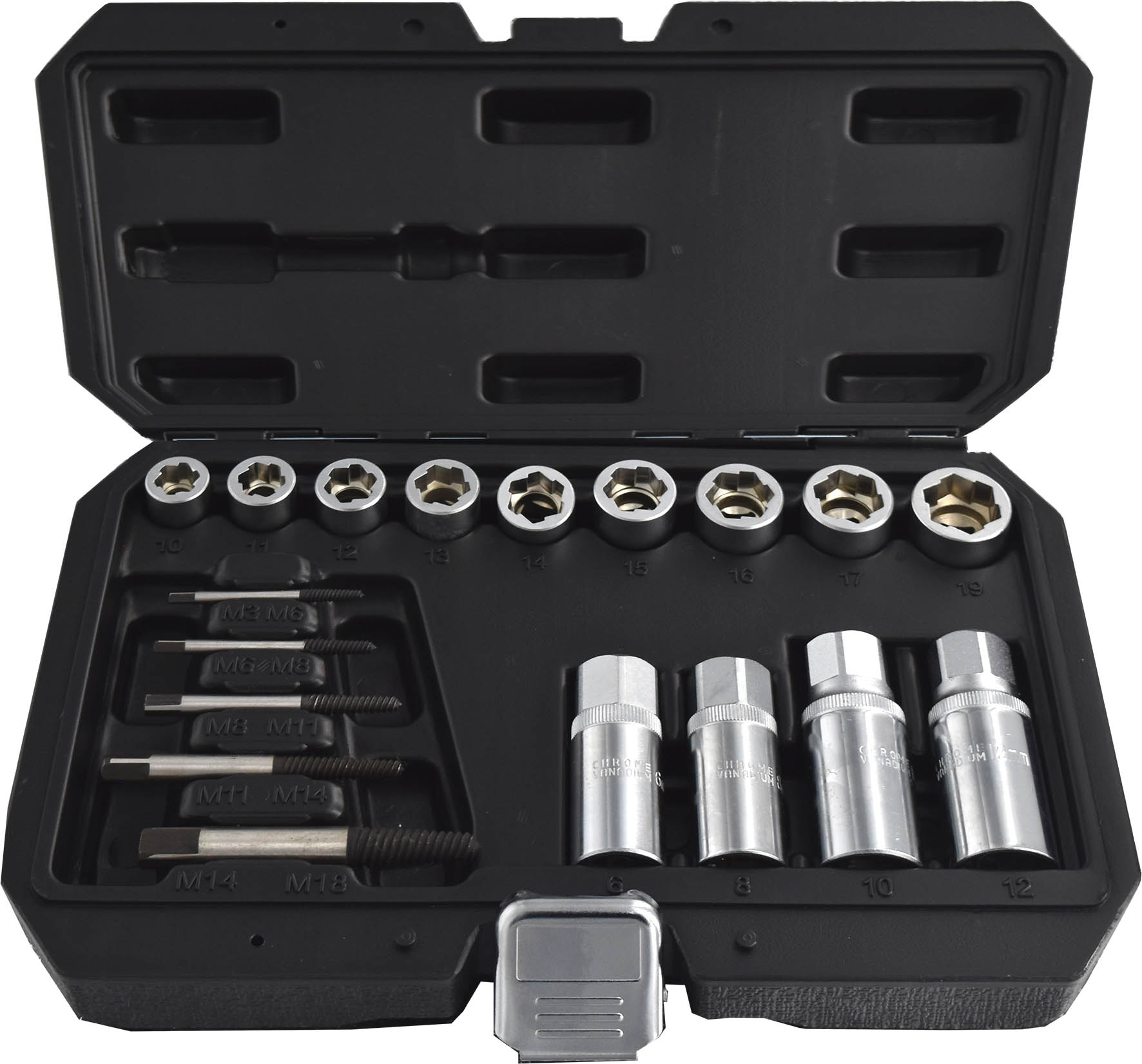 18pc Stud, Bolt, Nut & Screw Remover, Extractor & Installer Set