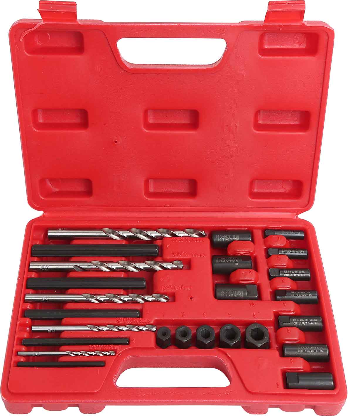 25pc Screw Extractor Drill & Guide Set
