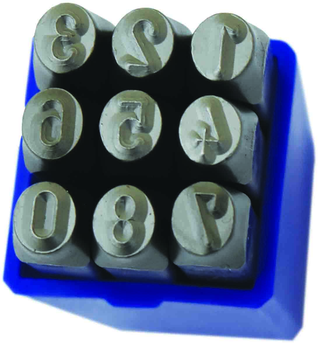 9pc Cr-V STEEL NUMBER STAMPING SET