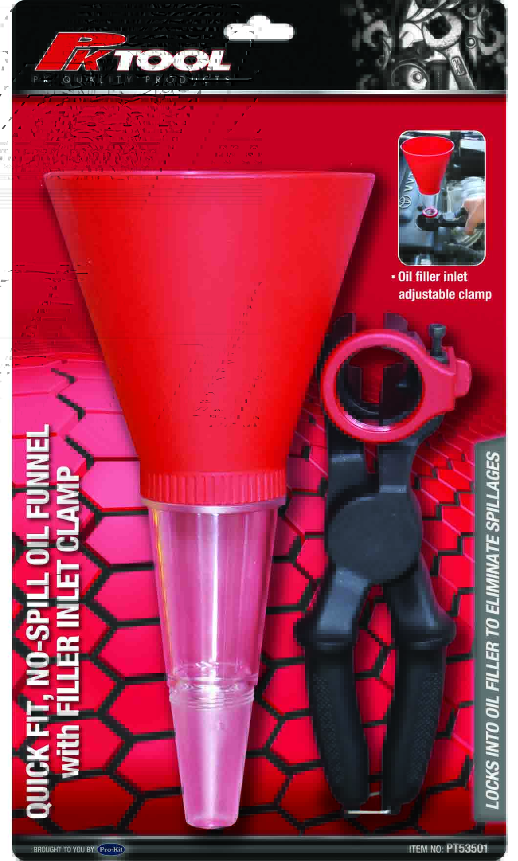 2pc UNIVERSAL OIL FUNNEL with FILLER INLET CLAMP