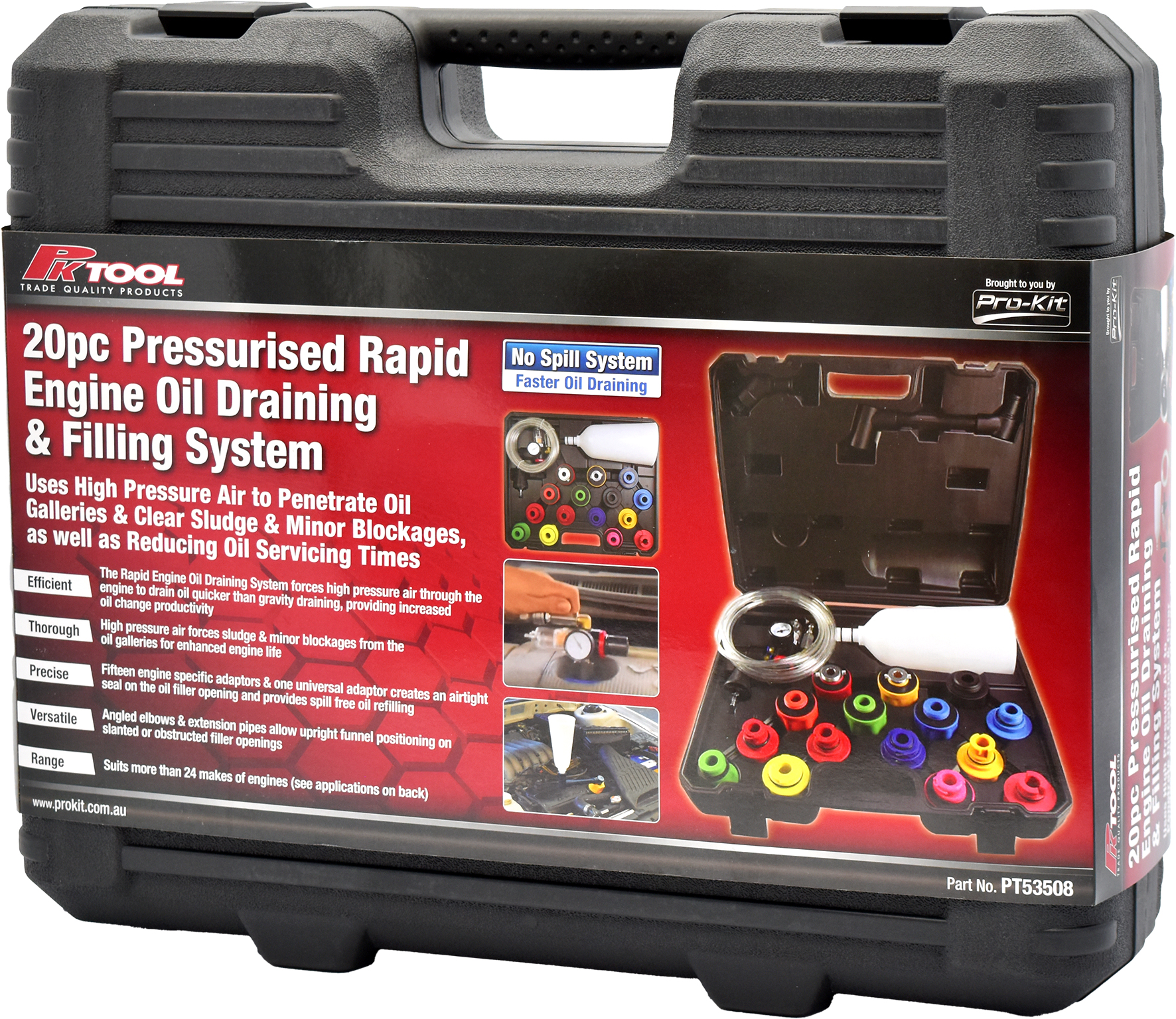 20pc Pressurised Rapid Engine  Oil Draining & Filling System