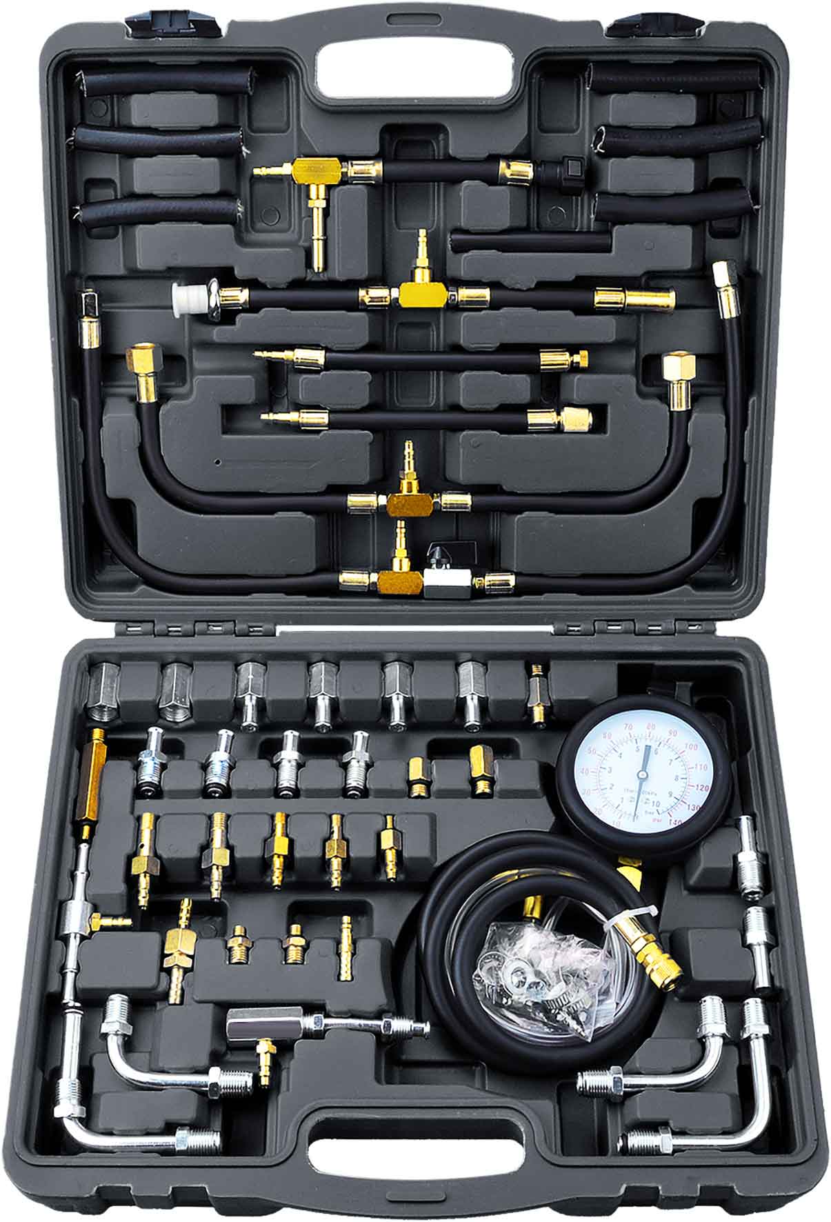 46pc MASTER KIT PETROL ENGINE FUEL INJECTION PRESSURE TESTER SET