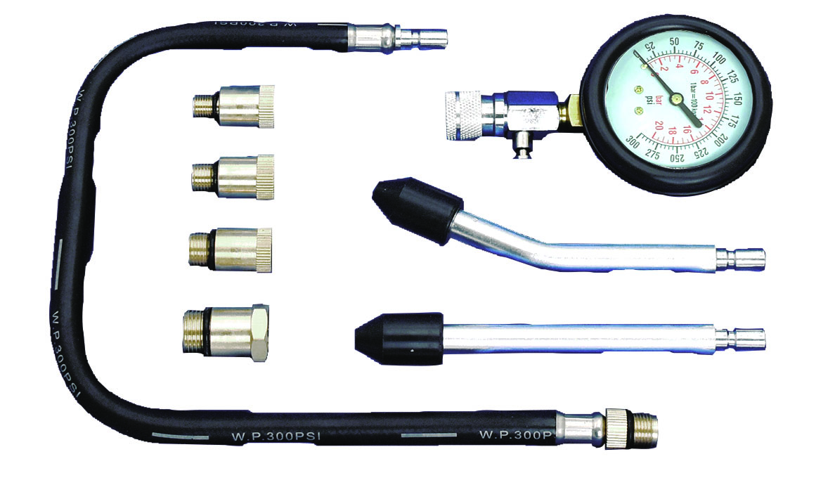 8pc PETROL ENGINE COMPRESSION TESTER SET