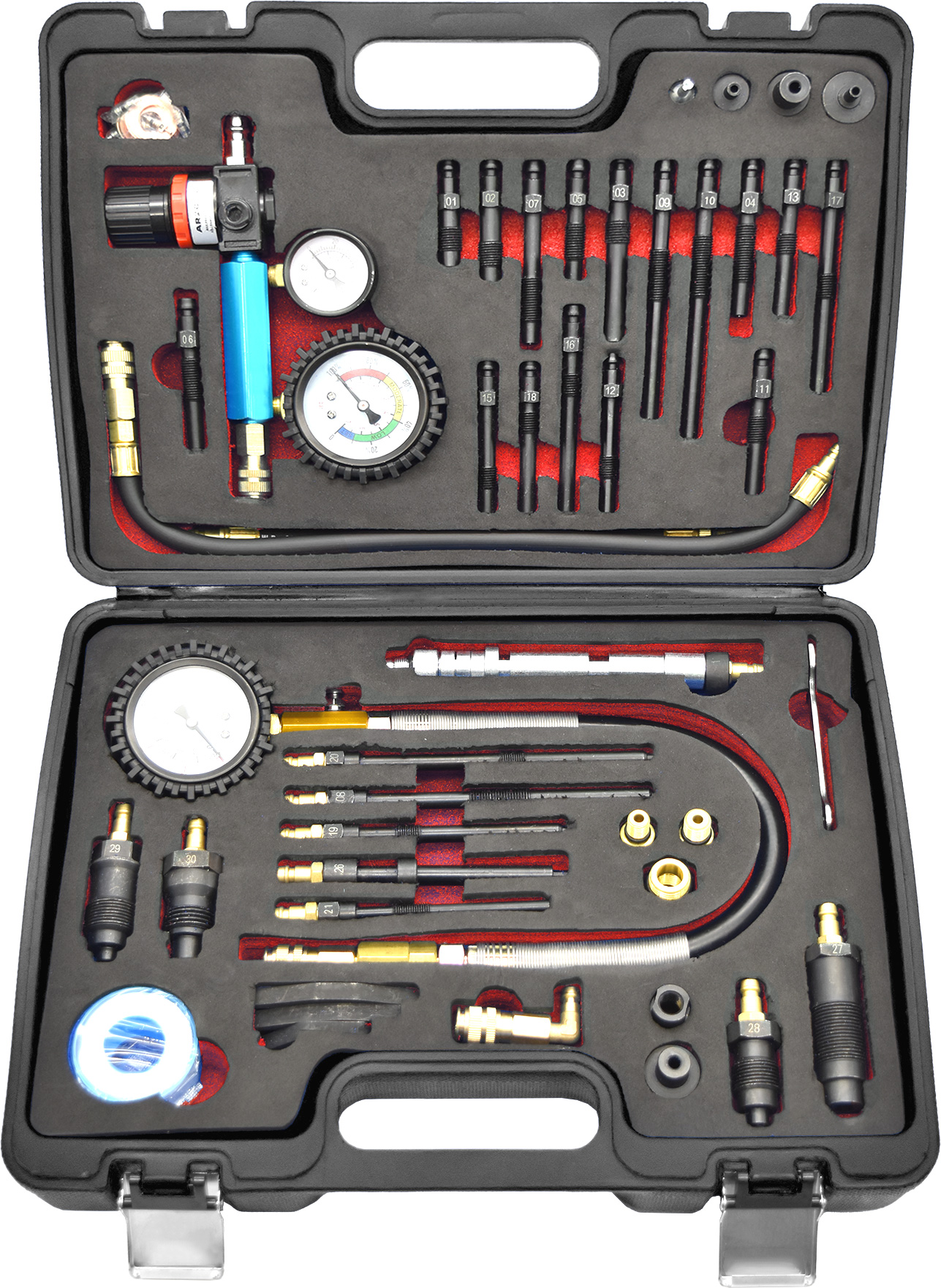 46pc Petrol & Diesel Engine Compression & Leak Tester Master Kit