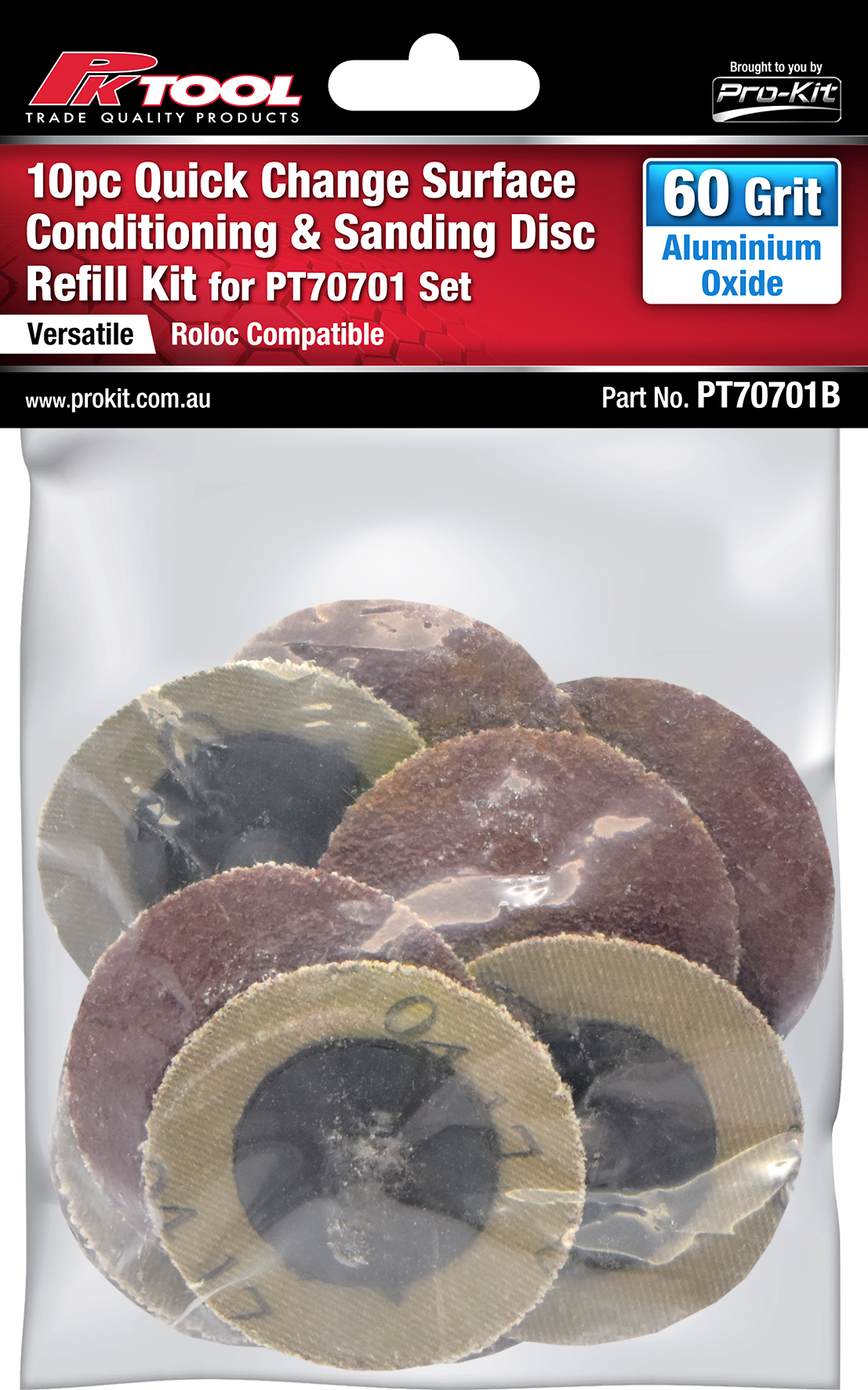 10pc 60 Grit Aluminium Oxide Sanding Discs
