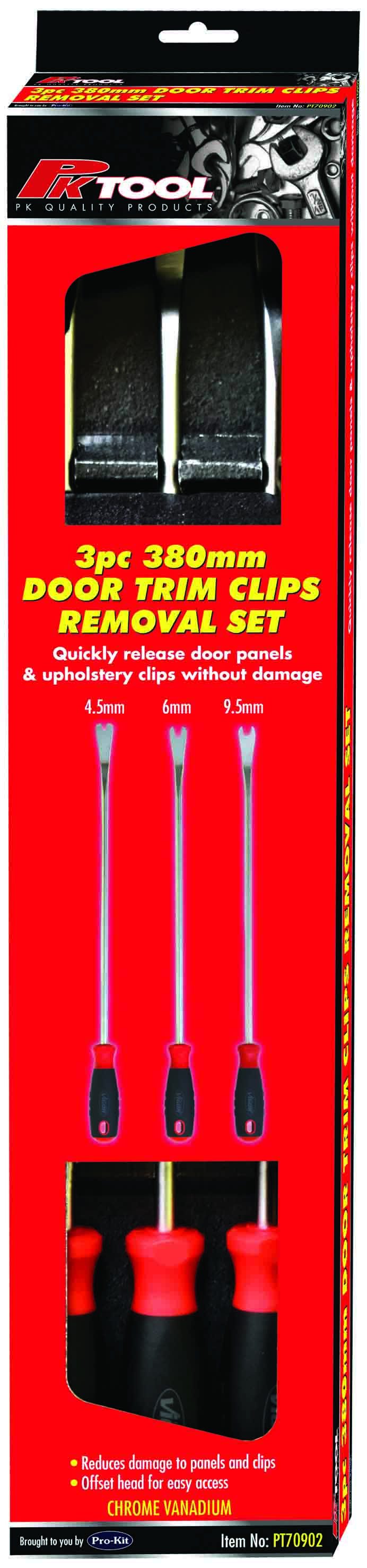 3pc 380mm Door Trim Clips Removal Set