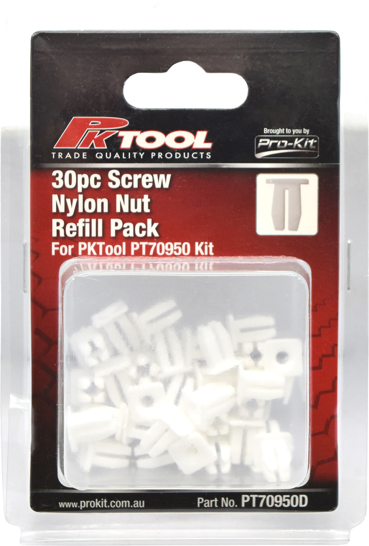 30pc Trim Clips Refill Pack – Nylon screw nut (KY1223)