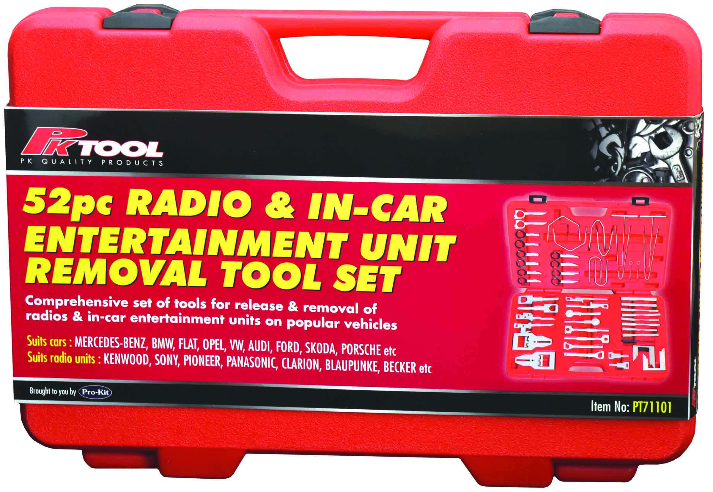 52pc Radio & In-Car Entertainment Unit Removal Tool Set