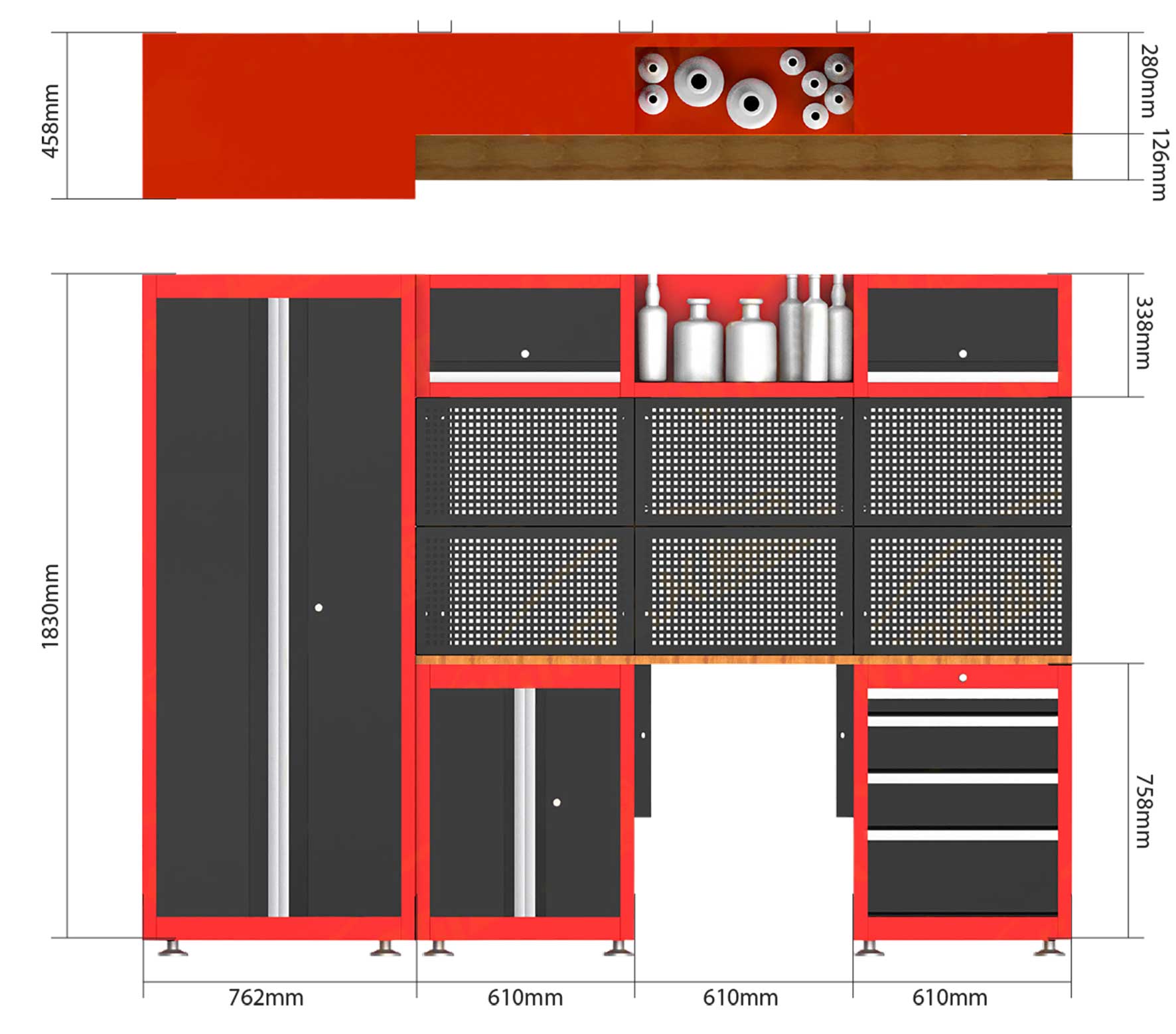 13pc GARAGE STORAGE CABINET SET