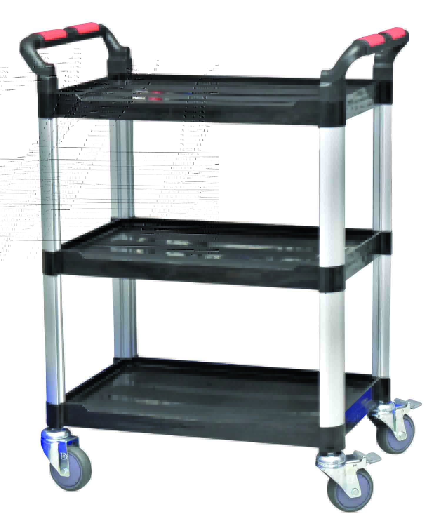 Professional Three Shelf 120kg Capacity Workshop & Warehouse Trolley with Twin Handles