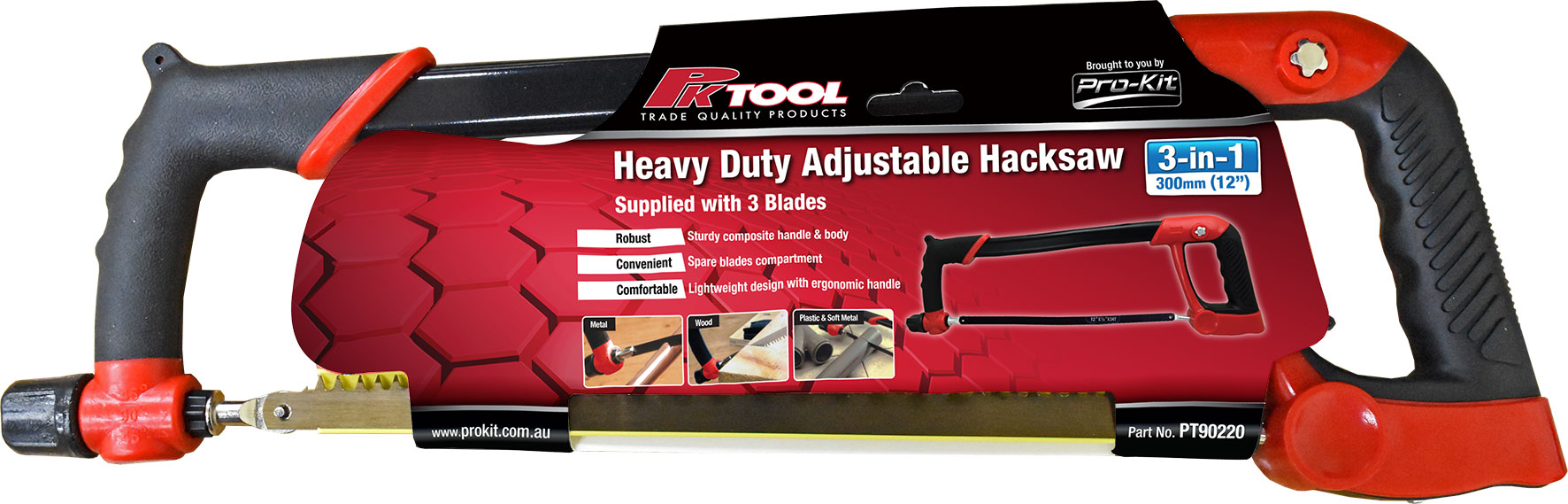 300mm 3-in-1 Heavy Duty Adjustable Hacksaw