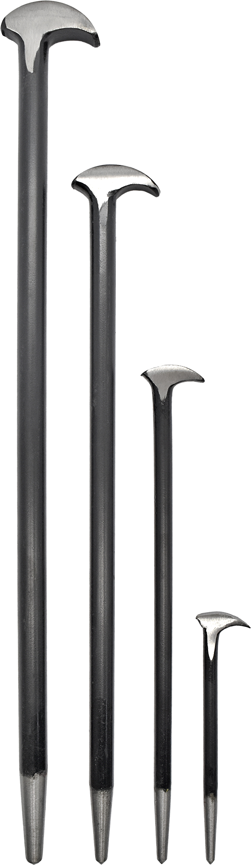 4pc Rolled Head Pry Bar Set
