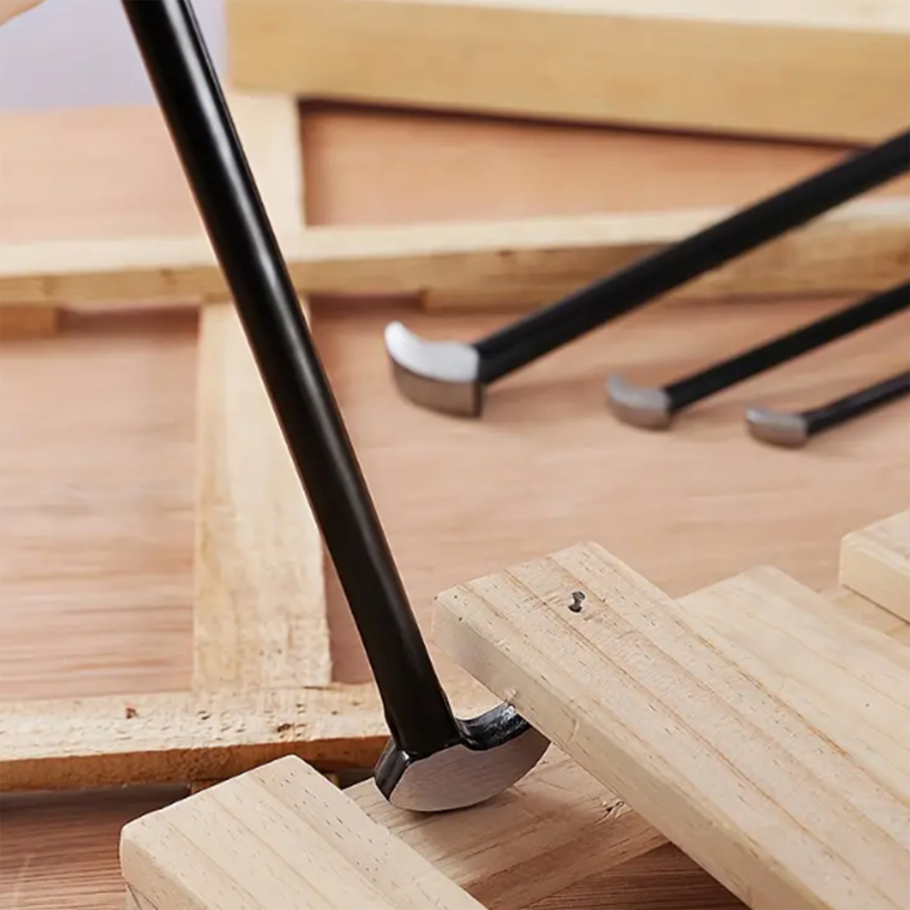 4pc Rolled Head Pry Bar Set