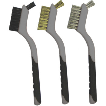 3pc 20cm Mini Mixed Wire Brush Set With Finebrush Tip