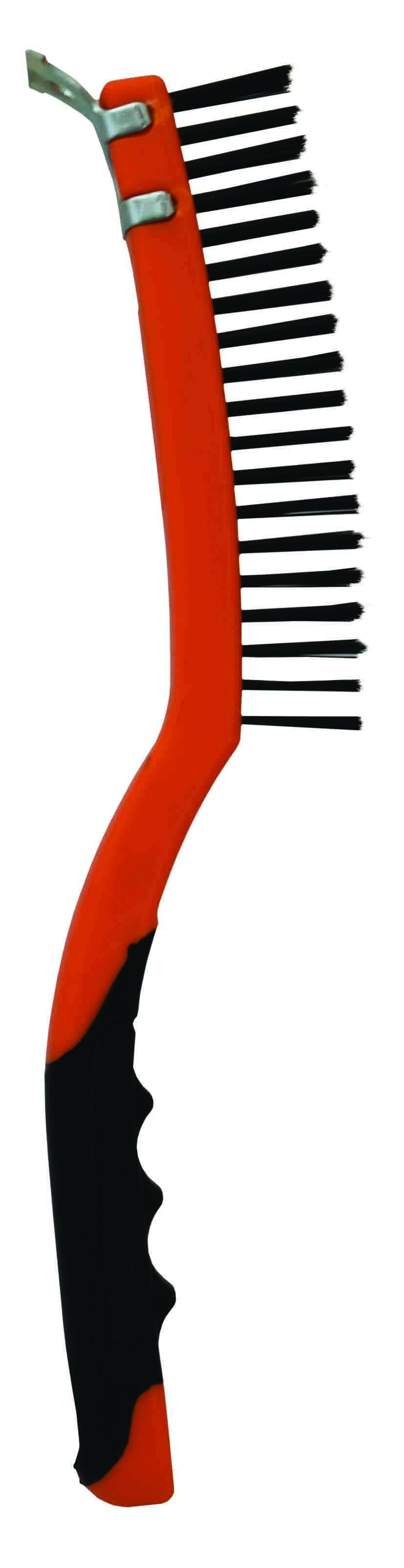 35cm 3 Row Steel Wire Brush with Scraper