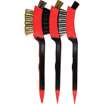 3pc 20cm 9 Row Mixed Wire Brush Set With Fine Brush Tip