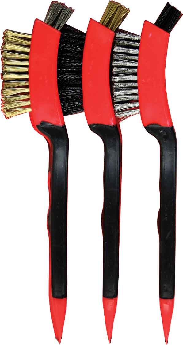 3pc 20cm 9 Row Mixed Wire Brush Set With Fine Brush Tip