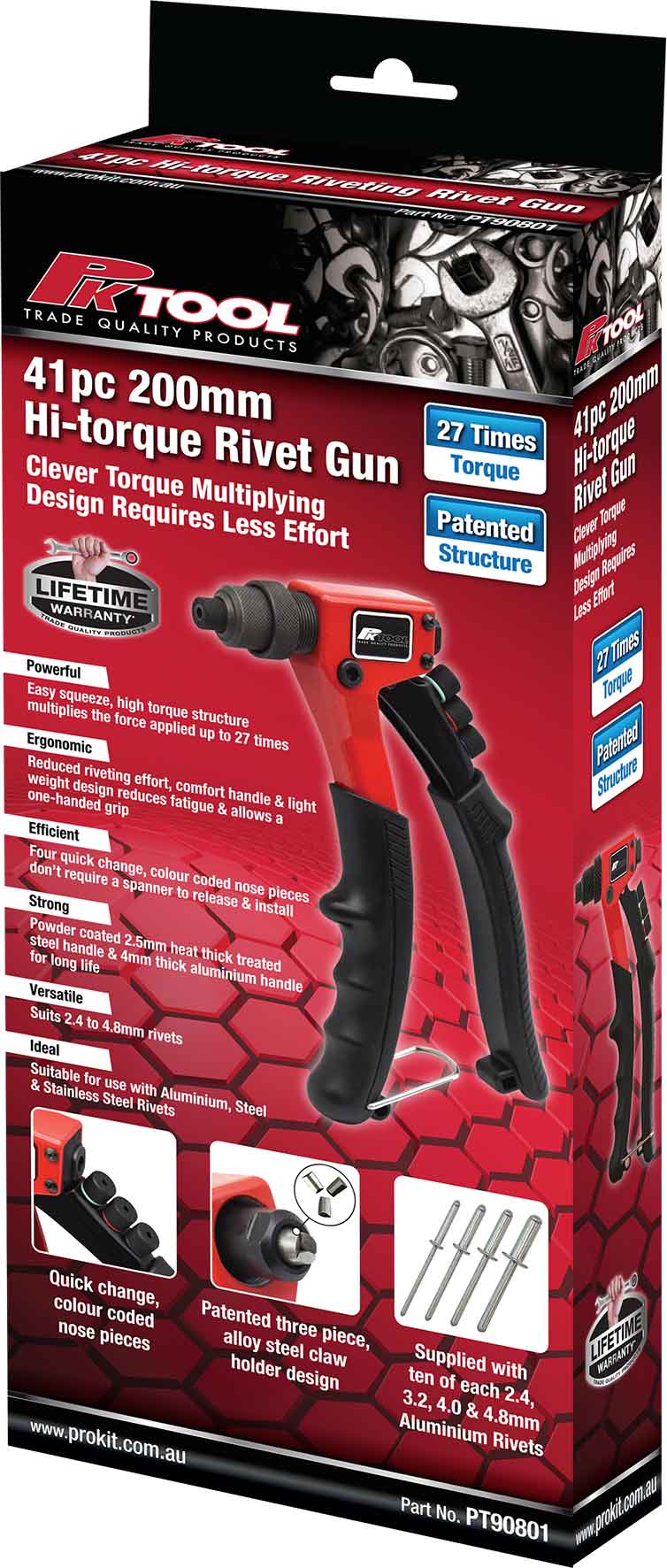 41pc 200mm Hi-torque Rivet Gun