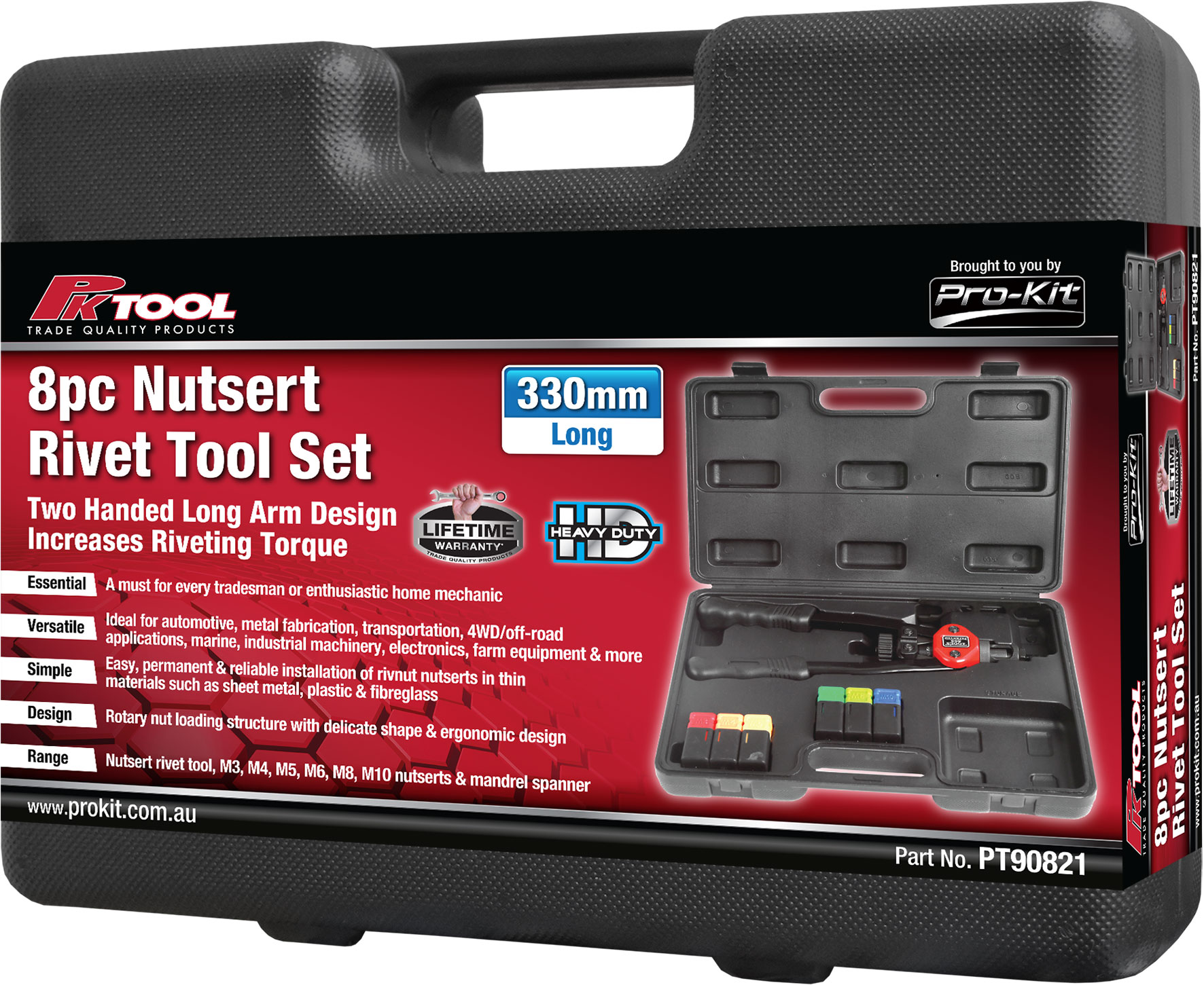 8pc 330mm Nutsert Rivet Tool Set
