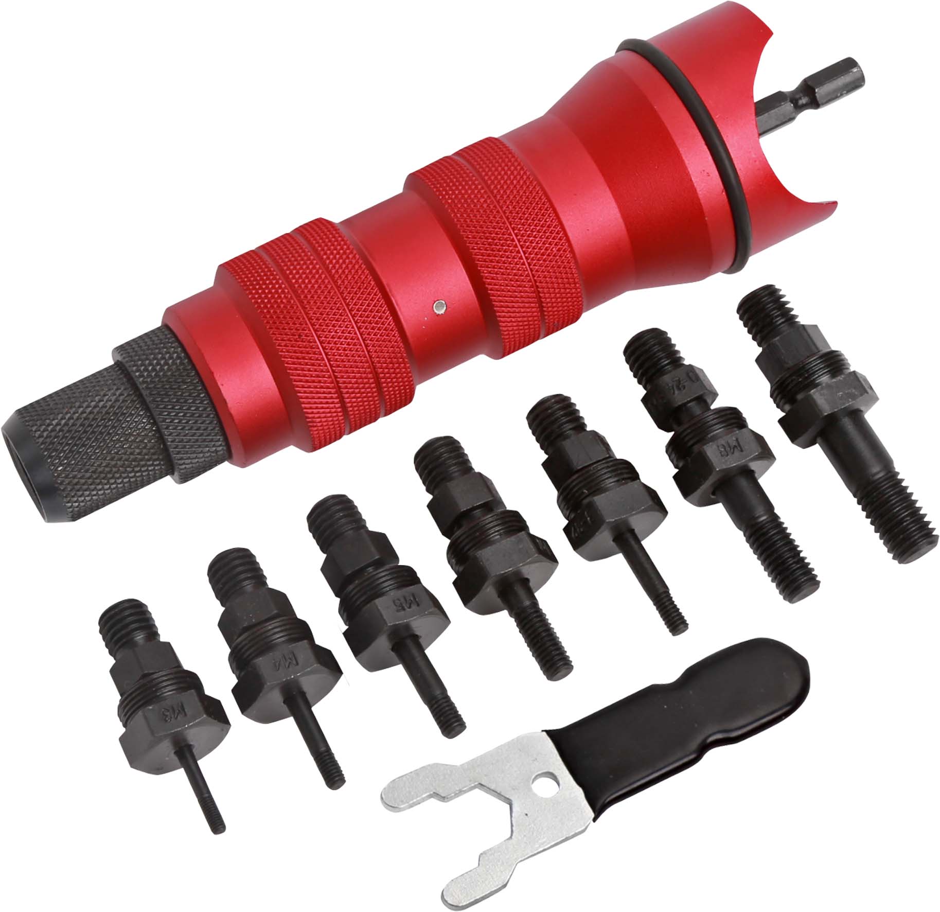 9pc Blind Rivet Nutsert Drill Adaptor Kit