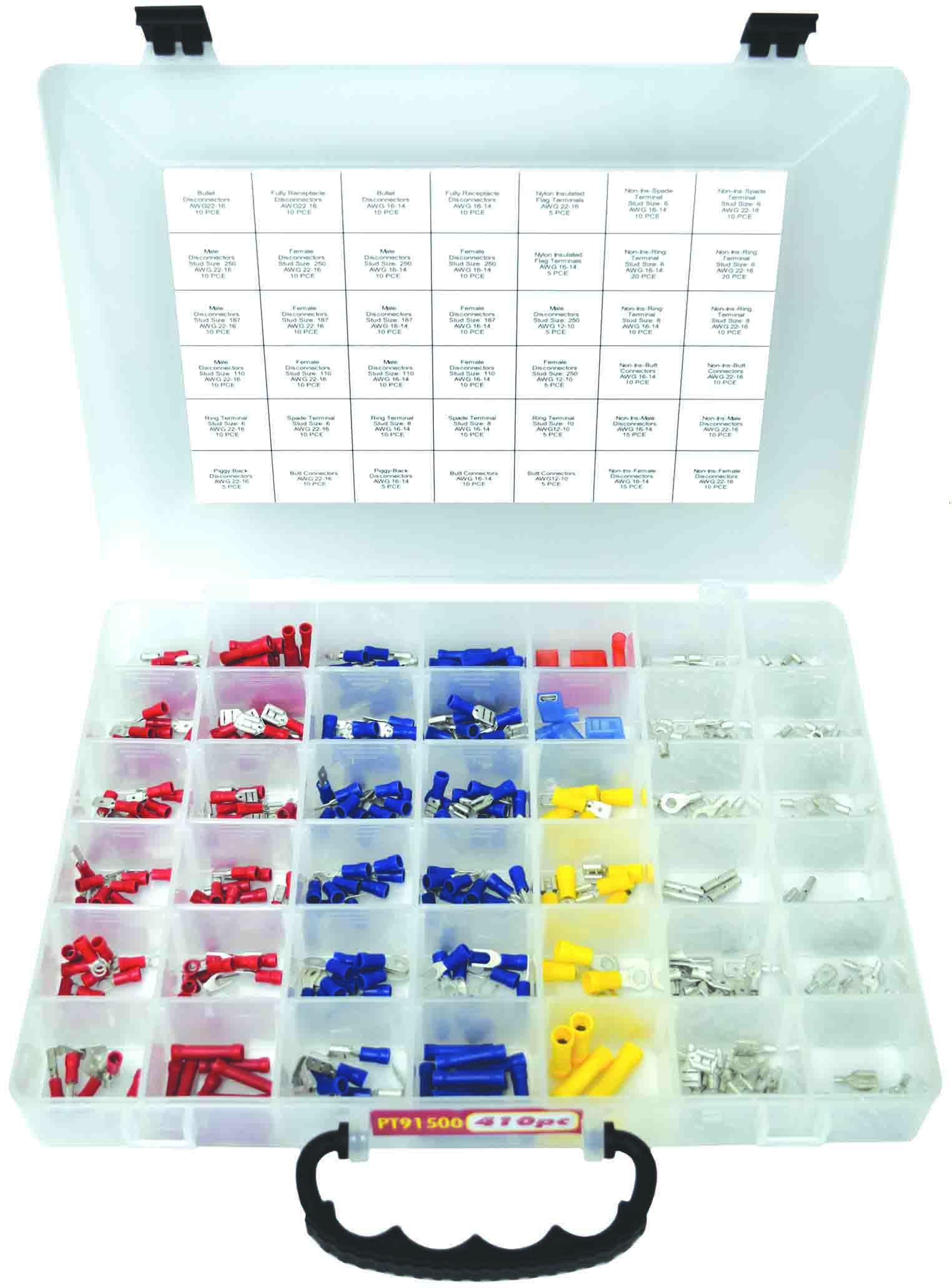 410pc Insulated & Non-Insulated Wire Terminals